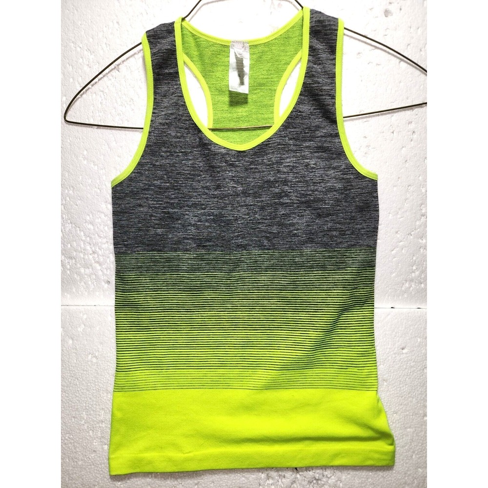 New Mix Top Women One Size Tank Neon Green Gray Outdoor Work out